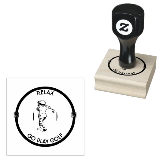 Golfer Rubberstempel (Gestempeld)