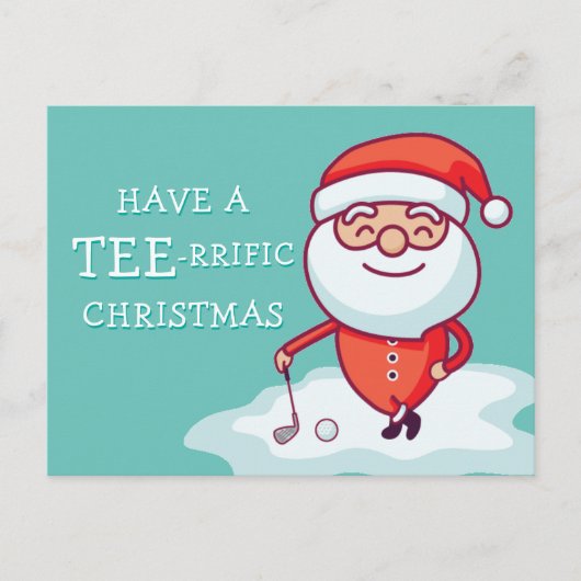 Golfer Santa Claus Briefkaart (Voorkant)