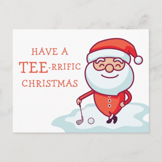 Golfer Santa Claus Briefkaart (Voorkant)