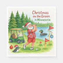 Golfer Santa Claus Golfen in Minnesota op groen