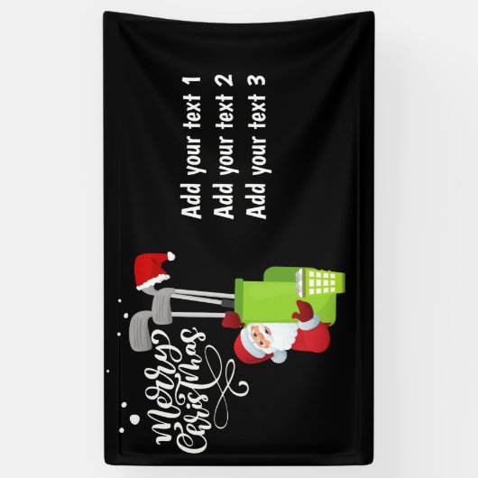 Golfer Santa Claus met een golftas met kerstcadeau Spandoek (Verticaal)