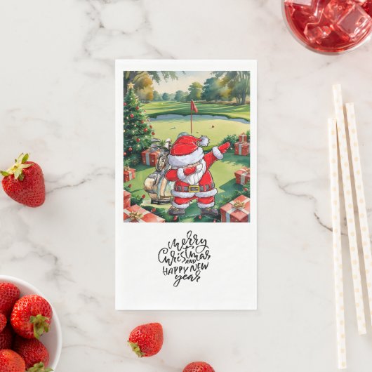 Golfer Santa Cluas Dabbing Golf Christmas Party Servet (Insitu)