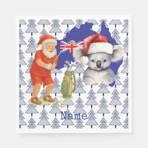 Golfer Santa met Koala Beer op de kaart van Austra Servet