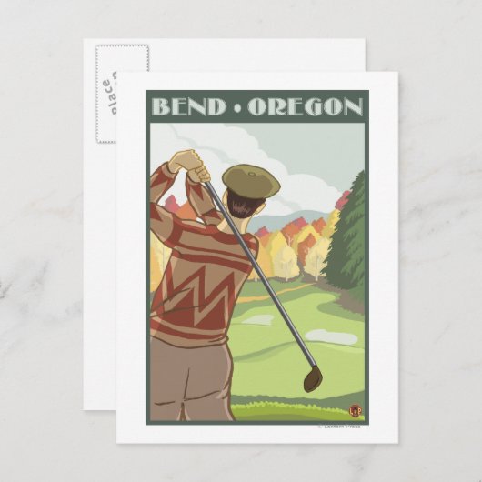 Golfer Scene - Bend, Oregon Briefkaart (Voorkant / Achterkant)
