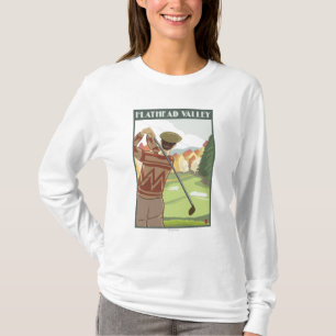 Golfer Scene - Flathead-meer, Montana T-shirt