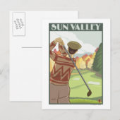 Golfer Scene - Sun Valley, Idaho Briefkaart (Voorkant / Achterkant)