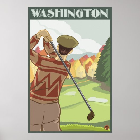 Golfer Scene - Washington Poster (Voorkant)