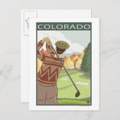 Golfer SceneColorado Briefkaart (Voorkant / Achterkant)