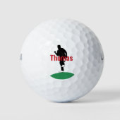 Golfer silhouet op de groene aangepaste golfballen (Voorkant)