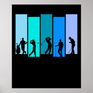 Golfer Silhouet Poster