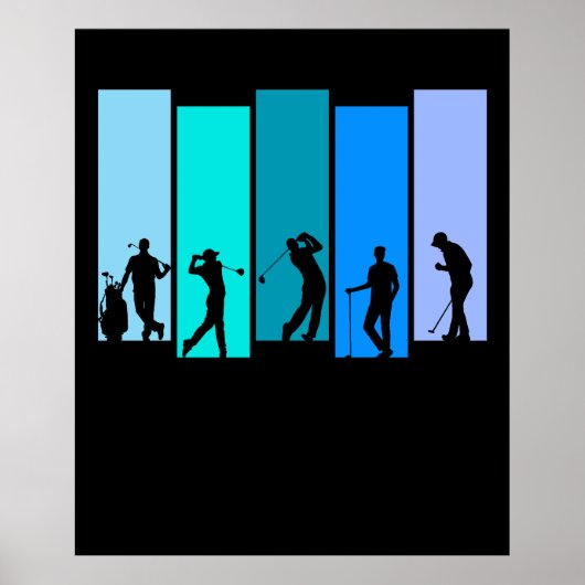 Golfer Silhouet Poster (Voorkant)