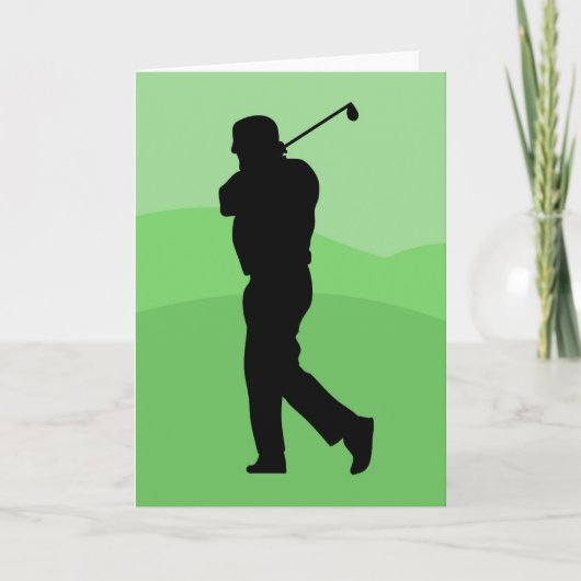 Golfer Silhouette Kaart (Voorkant)