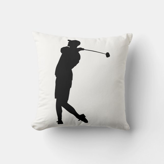 Golfer Silhouette Kussen (Voorkant)