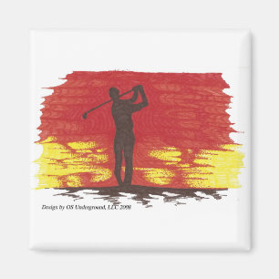 Golfer Silhouette Magnet Magneet