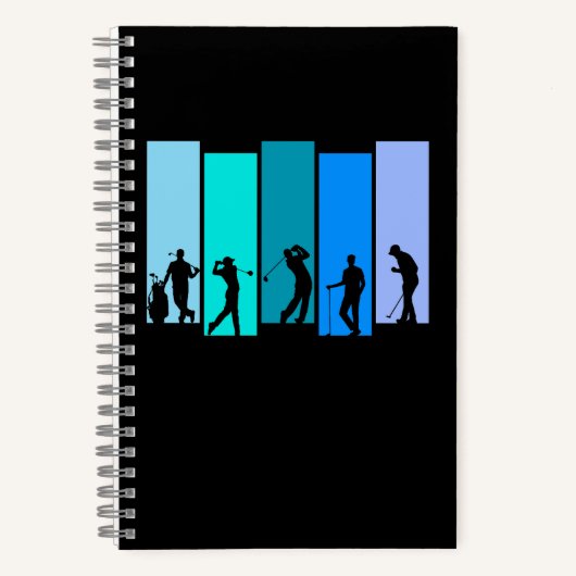 Golfer Silhouette Notitieboek (Voorkant)