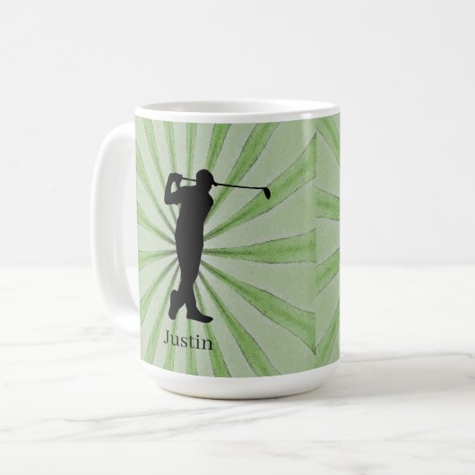 Golfer Silhouette Personalize Koffiemok (Voorkant links)