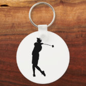 Golfer Silhouette Sleutelhanger (Voorkant)