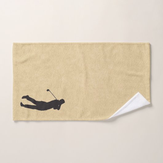 Golfer Silhouette Sport Design cuir  (Serviette à main)