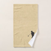 Golfer Silhouette Sport Design Leather Kijk Bad Handdoek (Handdoek)