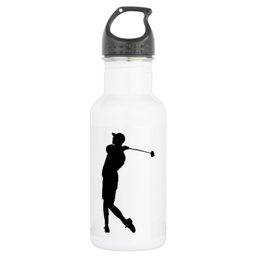 Golfer Silhouette Waterfles (Voorkant)