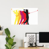 Golfer Silhouetten Poster (Thuiskantoor)