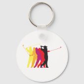 Golfer Silhouetten Sleutelhanger (Voorkant)