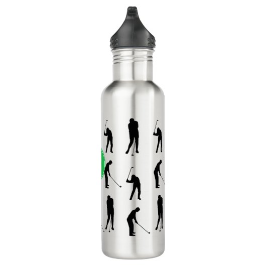 Golfer Silhouettes Pattern Monogram Waterfles (Rechts)
