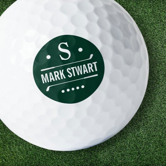 Golfer Simple Monogram balle de golf nom