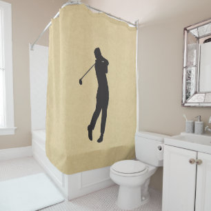 Golfer Sport Design Douche rideau en cuir look