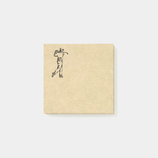 Golfer Sport Design Leer Look Post-it® Notes (Voorkant)