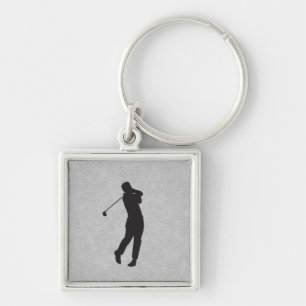 Golfer Sport Design Leer Look  Sleutelhanger