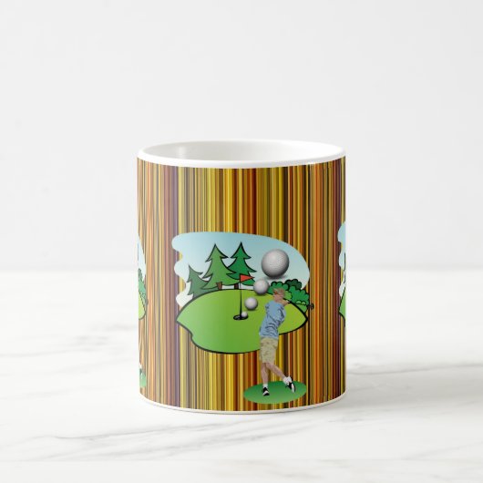 Golfer Stripe Golf Balls Mug (Centre)