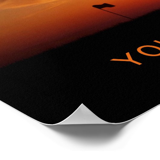 Golfer Sunset aangepast poster (Hoek)