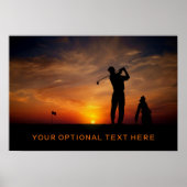 Golfer Sunset aangepast poster (Voorkant)