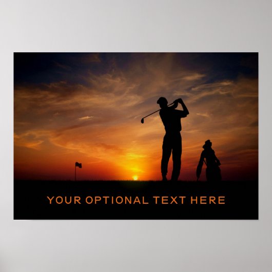Golfer Sunset aangepast poster (Voorkant)