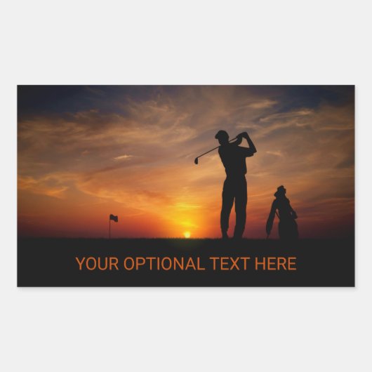 Golfer Sunset aangepaste stickers (Voorkant)