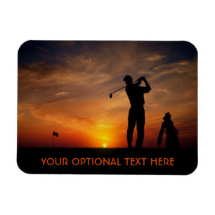 Golfer Sunset aangepaste tekstmagneet Magneet