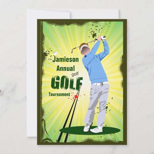 Golfer Swing Golf Club Golf Kaart (Voorkant)