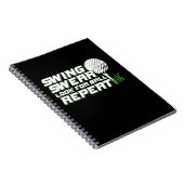 Golfer Swing Sweat zoekt bal Notitieboek (Rechterzijde)
