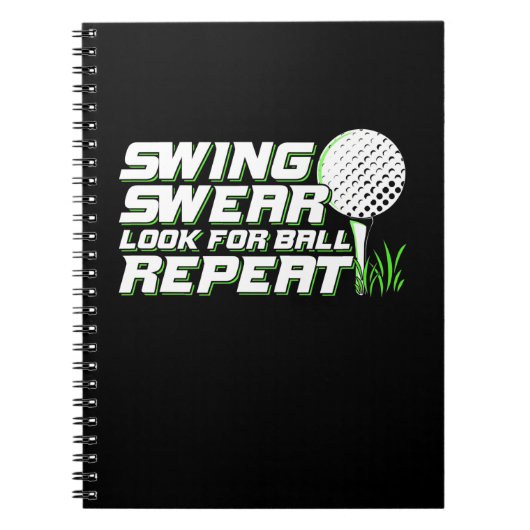 Golfer Swing Sweat zoekt bal Notitieboek (Voorkant)