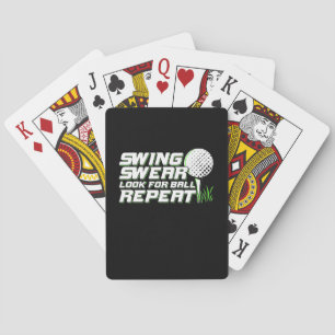Golfer Swing Sweat zoekt bal Pokerkaarten