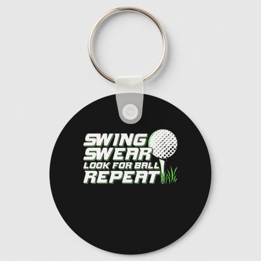 Golfer Swing Sweat zoekt bal Sleutelhanger (Voorkant)