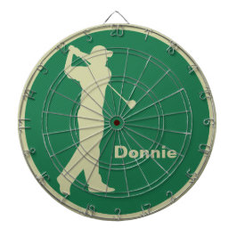 Golfer Swinging Club Green Khaki Golf gepersonalis Dartbord