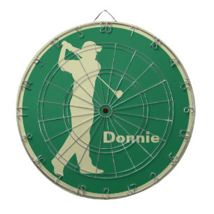 Golfer Swinging Club Green Khaki Golf gepersonalis Dartbord