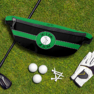 Golfer Tee Golf Sport Humor Monogram Zwarte Groen Heuptasje