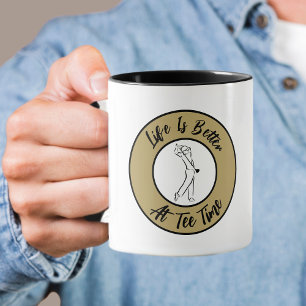 Golfer Tee-tijd Humor Grappige Sportieve Puns Zwar Mok