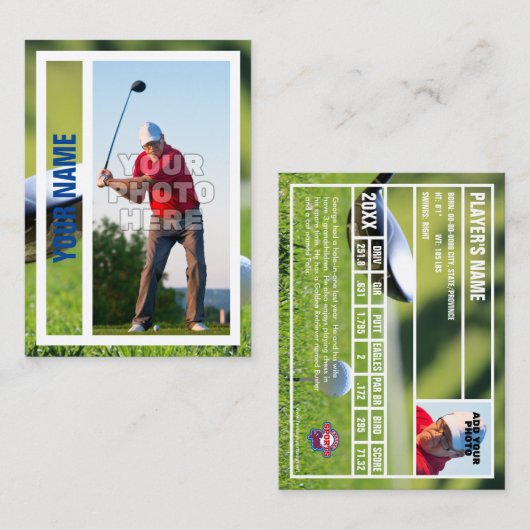 Golfer Trading Kaart Souvenir Contactkaartje (Voorkant / Achterkant)