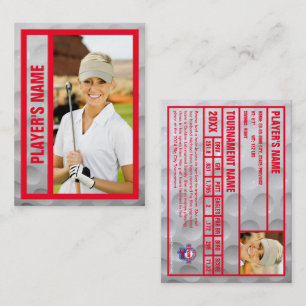 Golfer Trading Kaart Toernooi Souvenir Rood Contactkaartje