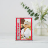 Golfer Trading Kaart | Toernooi Souvenir | Rood Contactkaartje (Staand voorkant)