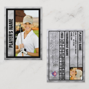 Golfer Trading Kaart Toernooi Souvenir Zwart Contactkaartje